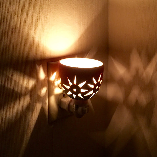 round night light "starbursts" in sunset colors