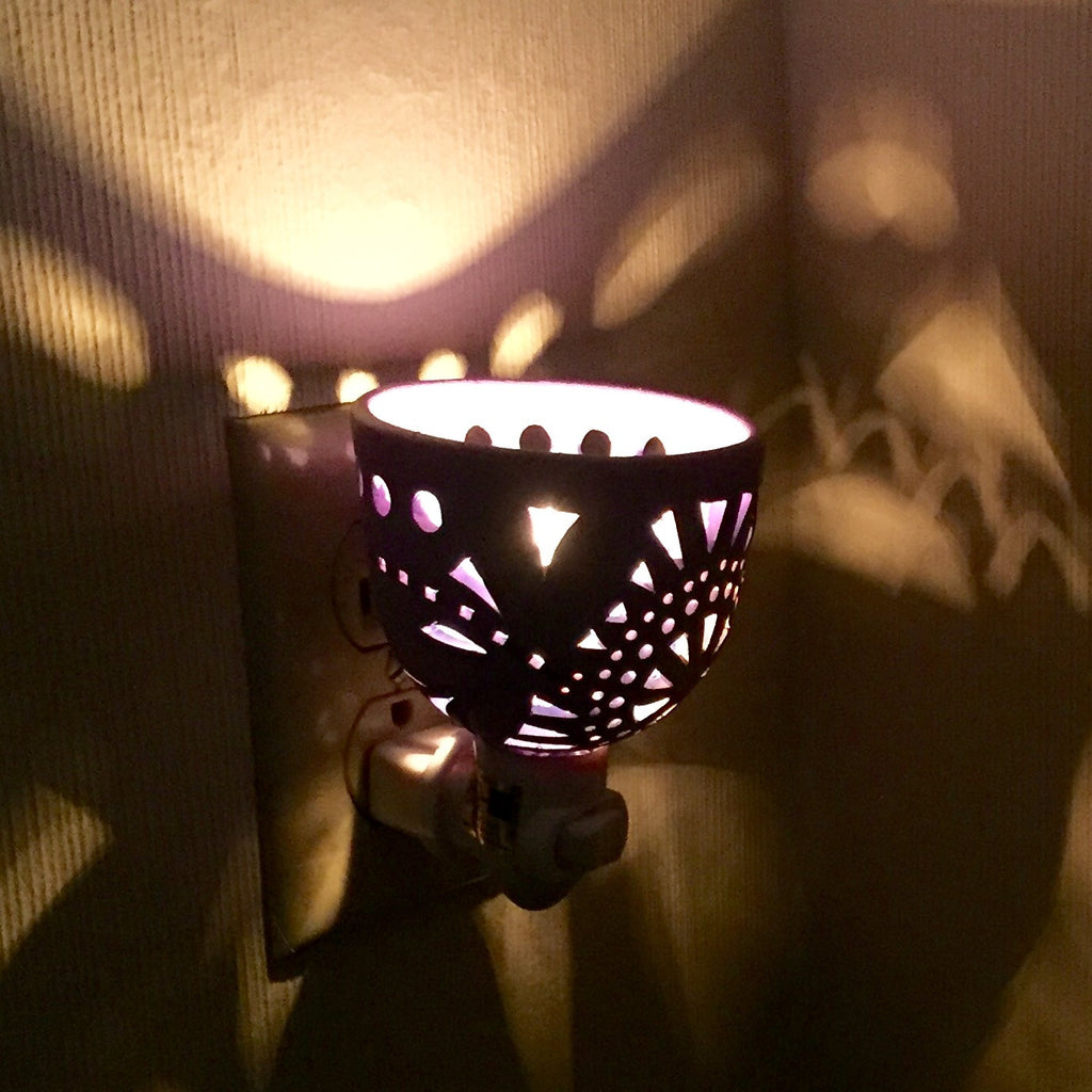 round night light with sun and double dragonfly