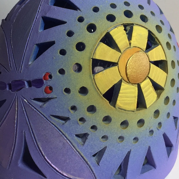 round night light with sun and double dragonfly