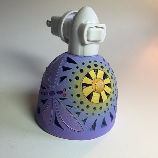 round night light with sun and double dragonfly