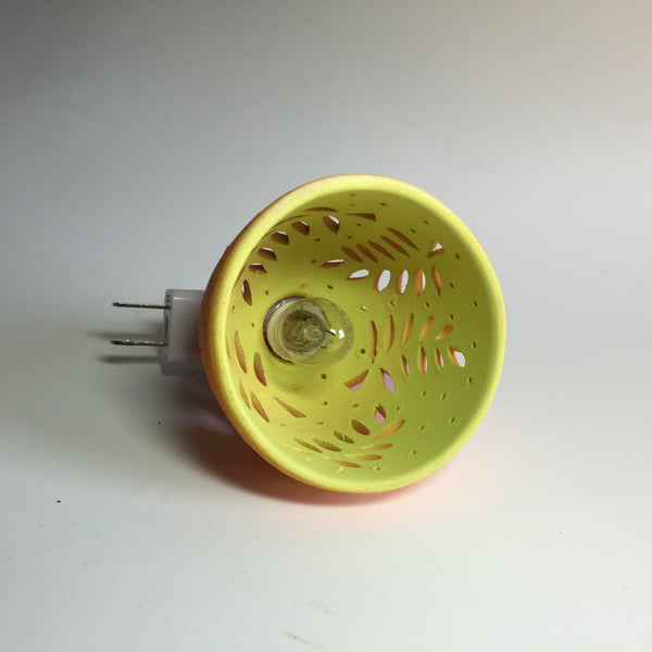 round nightlight orange/coral fern w dots