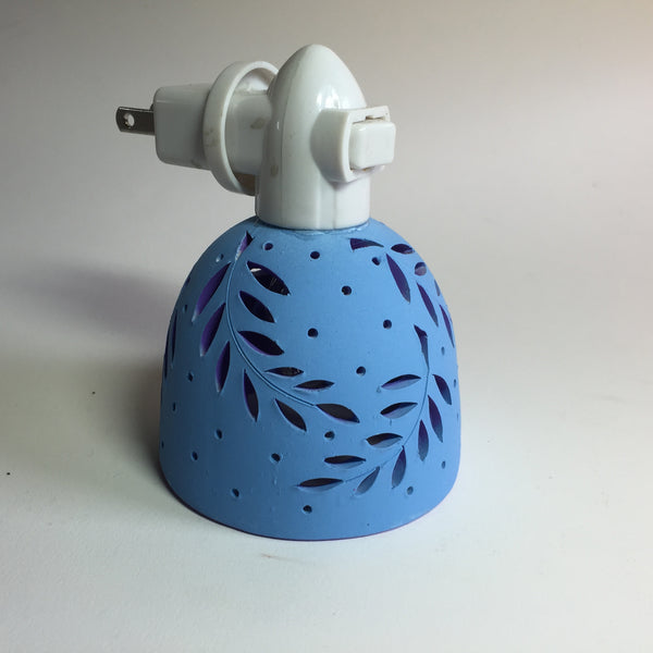 round night light "curving leaves"  blue with purple interior