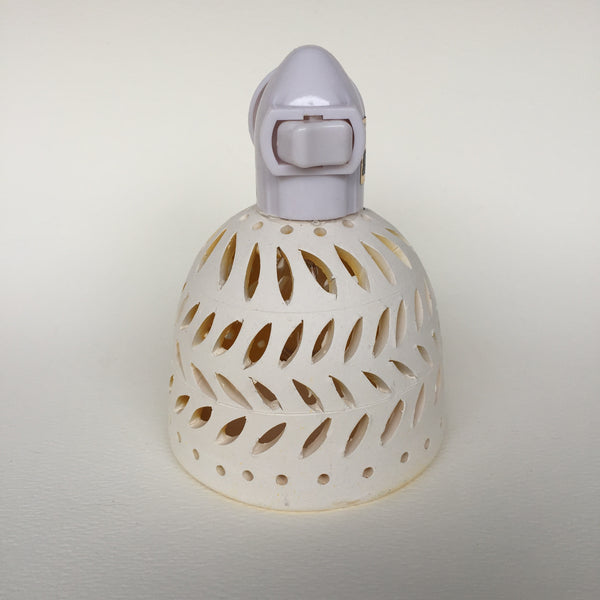 round night light in white double leaf garland yellow interior