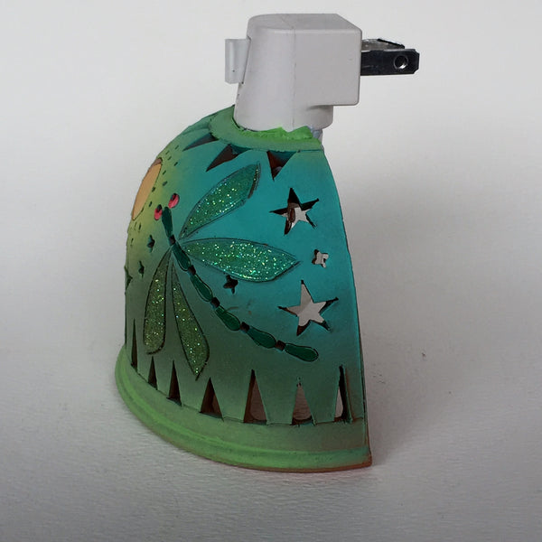 Half round night sparkle winged twin dragonflies