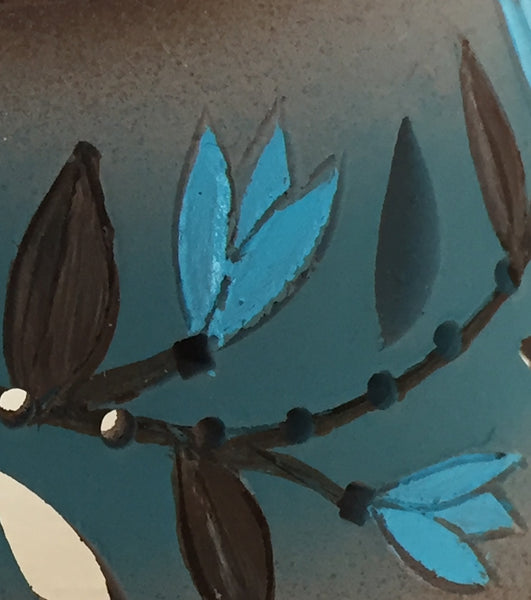 Half round night light Turquoise tulip garland on brown  background