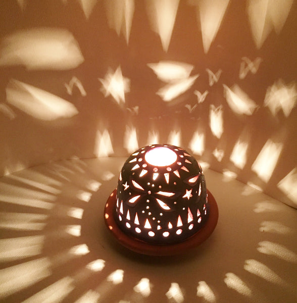 StarLight night lamp/ green and lavender dragonflies