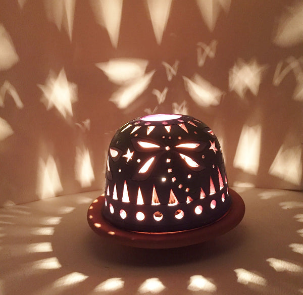 StarLight night lamp/ green and lavender dragonflies