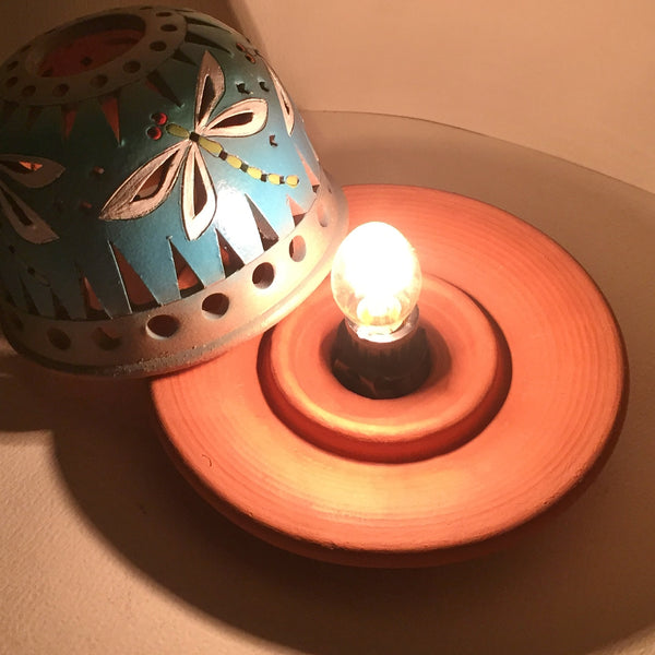 StarLight night lamp/ four dragonflies on aqua