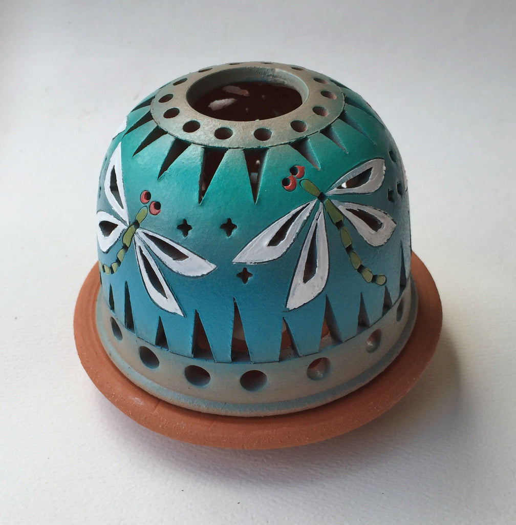 StarLight night lamp/ four dragonflies on aqua